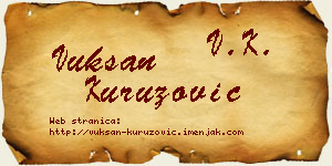 Vuksan Kuruzović vizit kartica